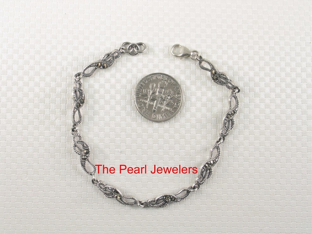 Infinity Design Marcasite Bracelet – 925 Sterling Silver