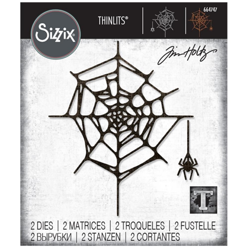 Sizzix / Tim Holtz Thinlits Dies Spider Web 664747 2 dies Halloween Spooky
