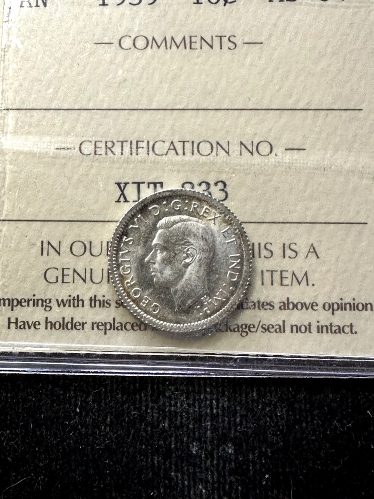 1939 ICCS Graded Canadian, 10 Cent, **MS-64** # XIT 833
