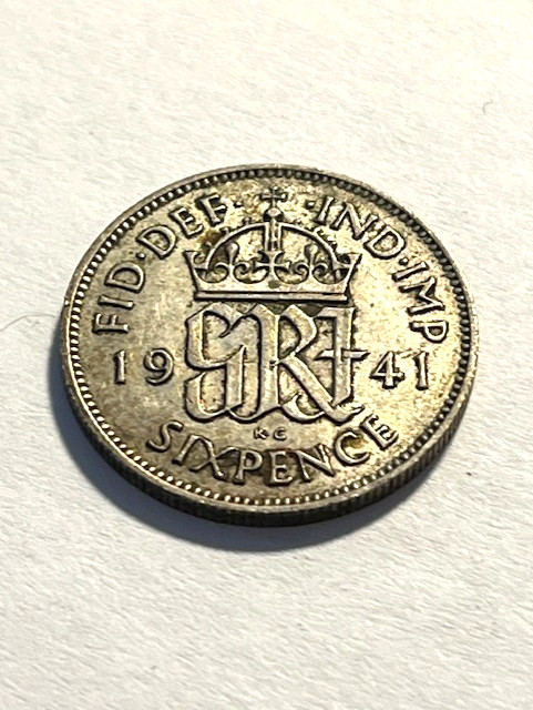 1941 Great Britain 6 Pence/Silver/XF #624