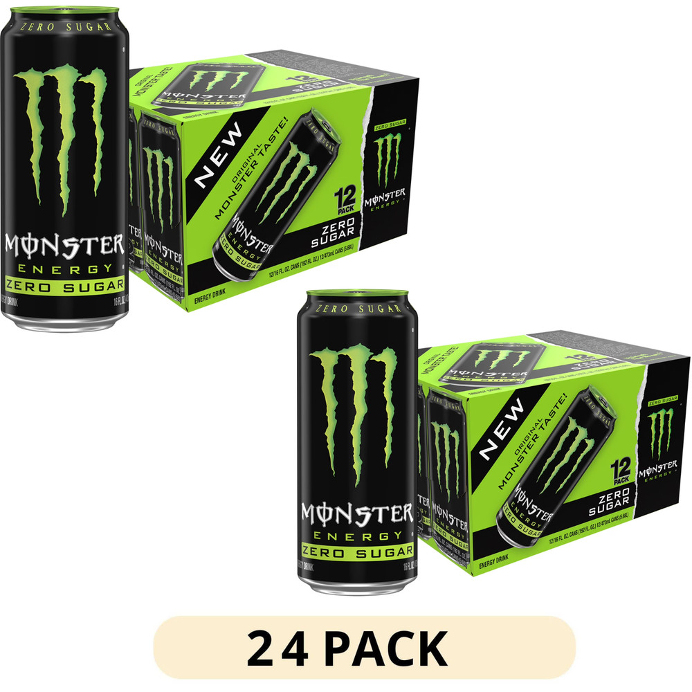 2 Pack Monster Energy Drink Zero Sugar 12 Pack 16 fl oz Cans Energy Drink Bulk