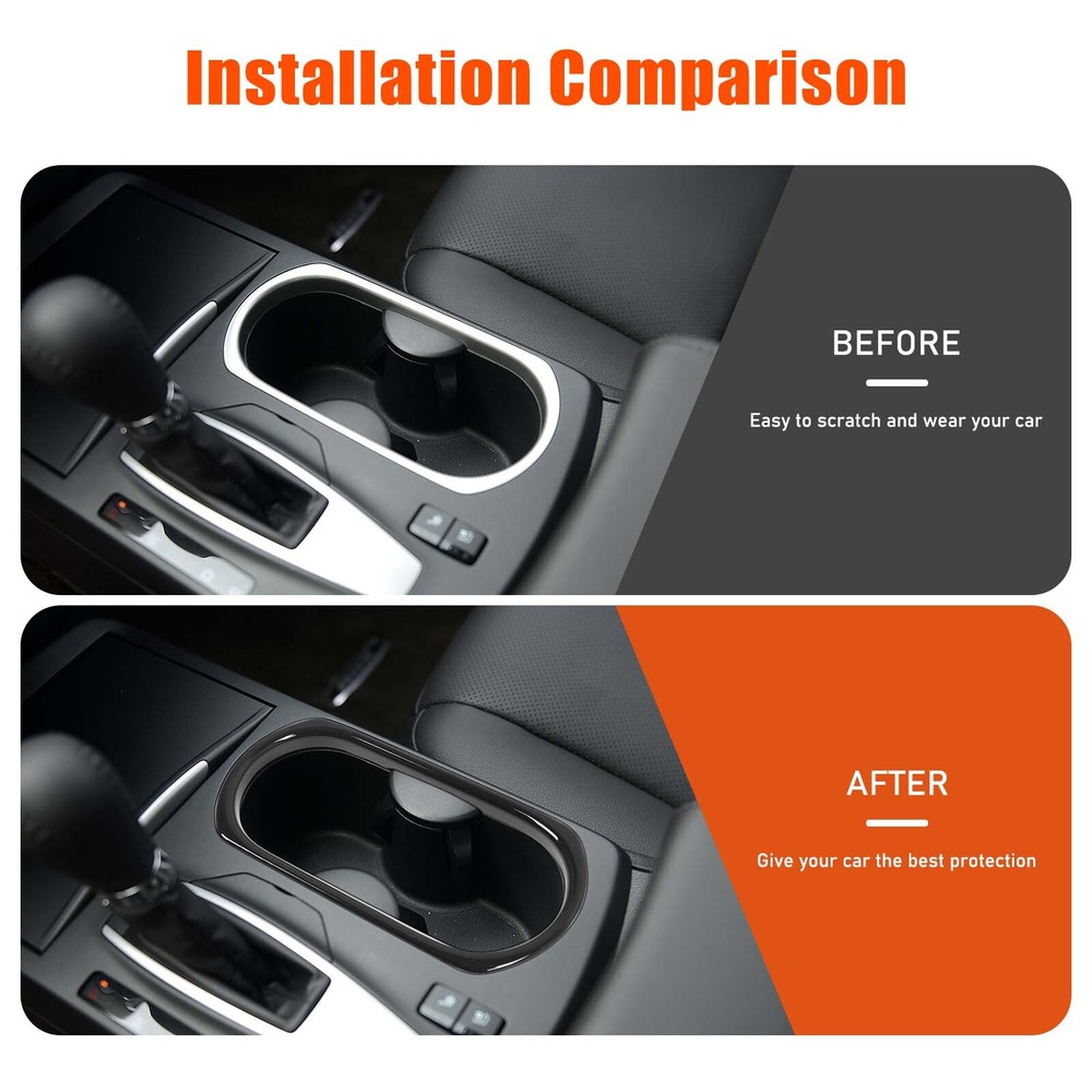 ABS Gloss Black Central Control Water Cup Frame Trim For Acura RDX 2013-2017