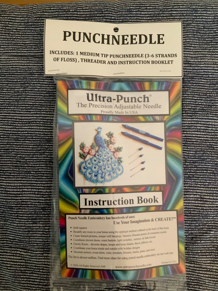 NOS ULTRA-PUNCH NEEDLE, MEDIUM TIP, THREADER, INSTRUCTION BOOK PUNCHNEEDLE