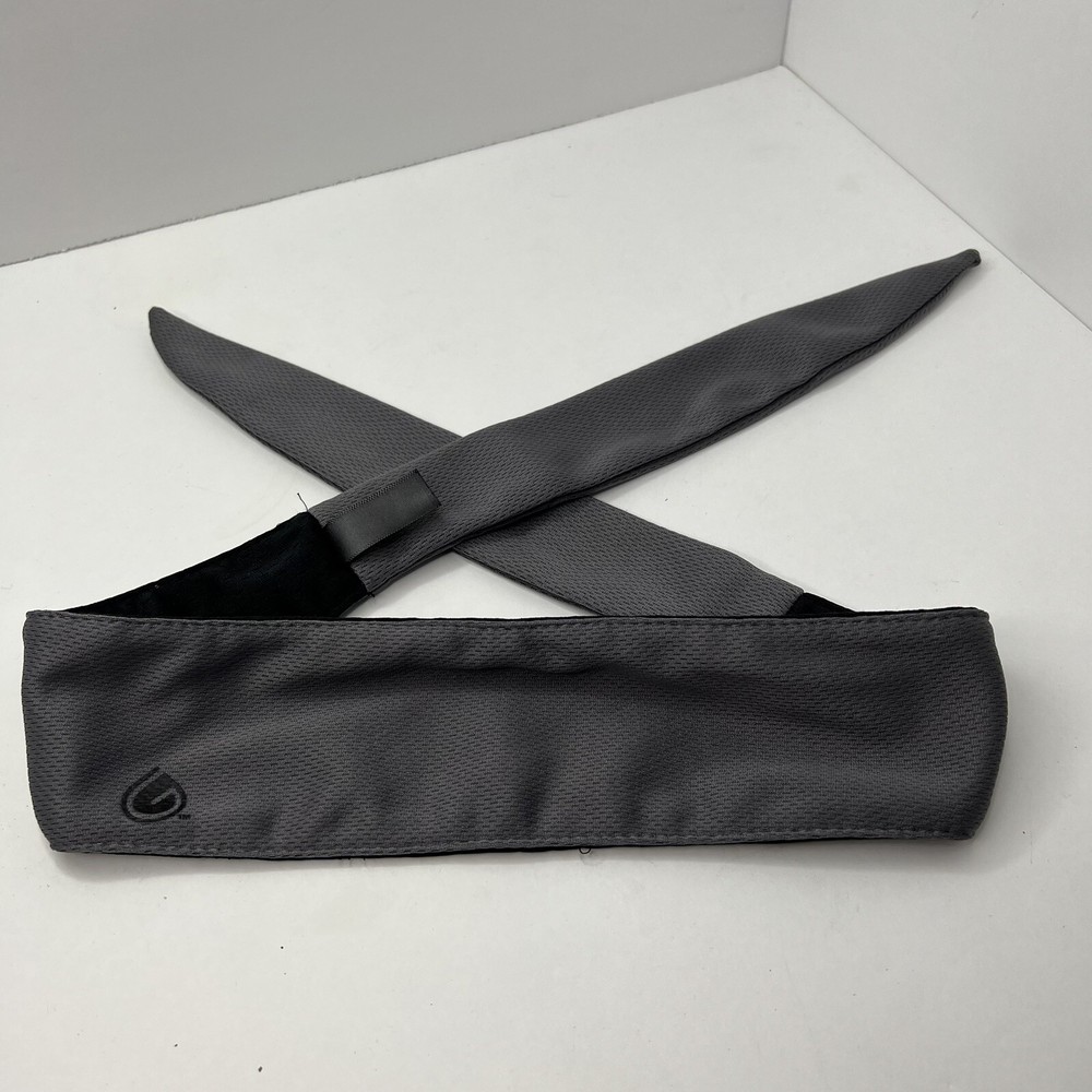 Headband Sweatband Tie Version - Gray Black - 38” Long