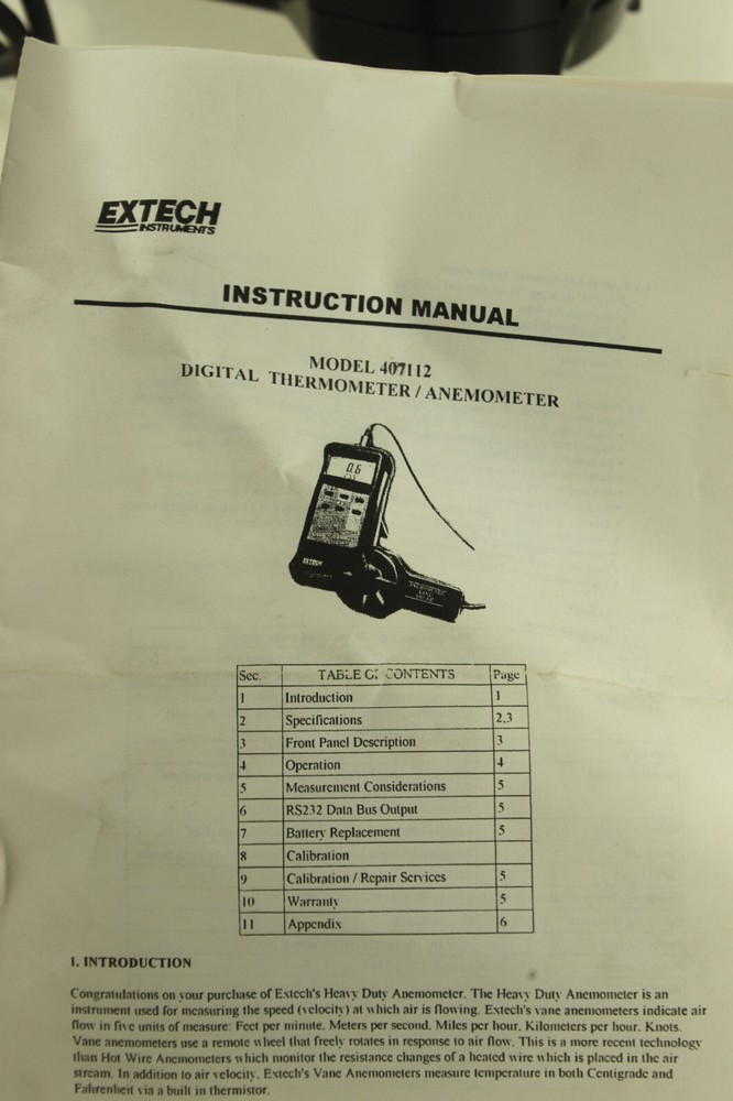 Extech 407112 Heavy Duty Thermo-Anemometer