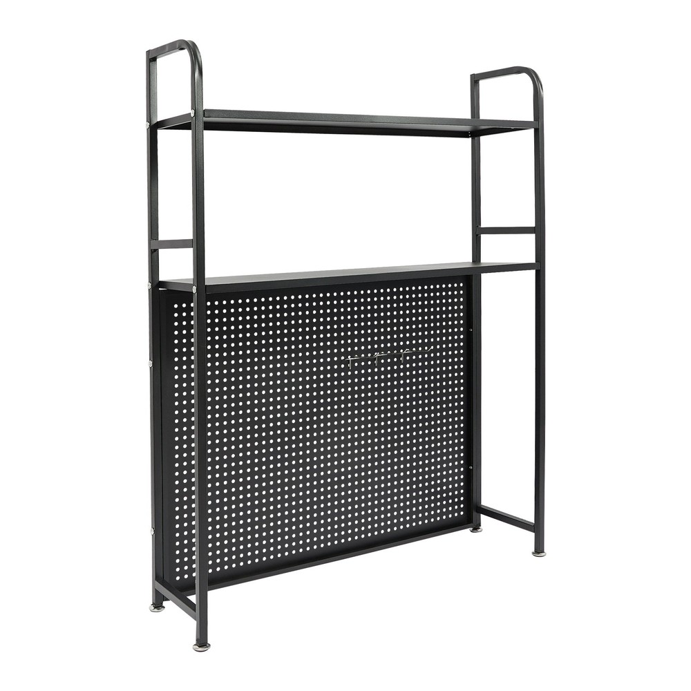2-Tier Desktop Shelf Bracket with Pegboard Tabletop Organizer Bookshelf Storage