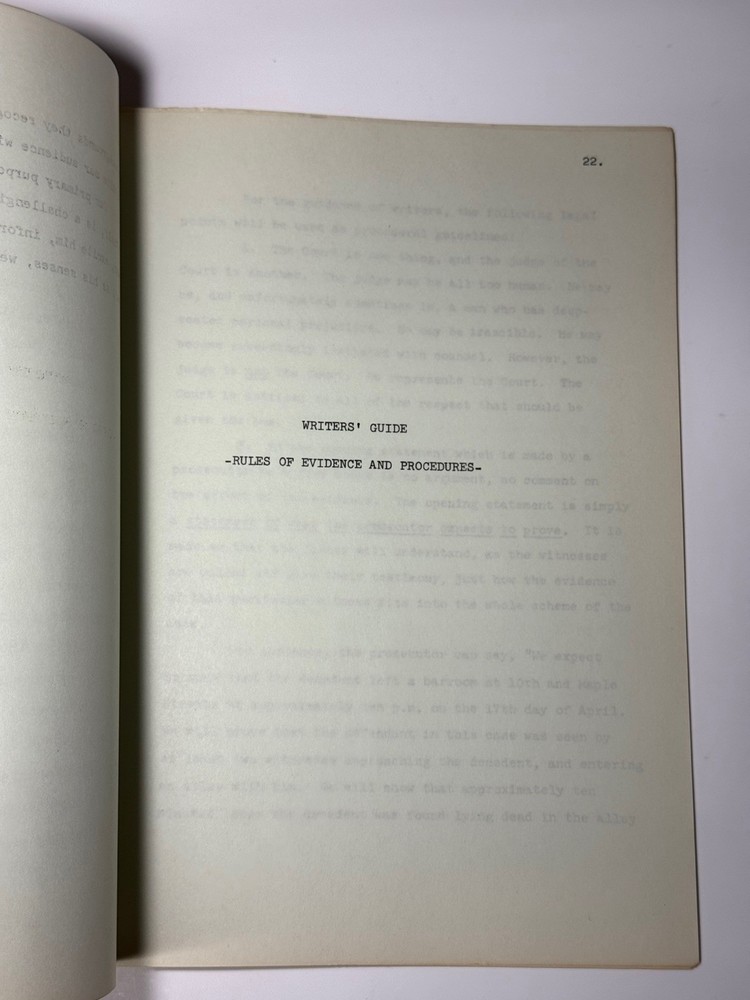 1973 NEW ADVENTURES PERRY MASON SCRIPT “PROSPECTUS” CBS MONTE MARKHAM VINTAGE