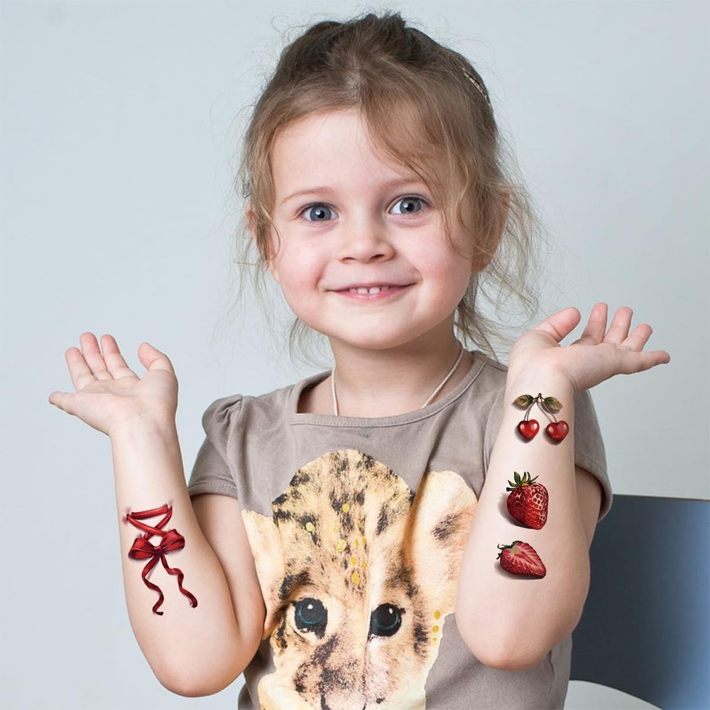 77 Sheets 3D Realistic Temporary Tattoos Adults Kids, Large,