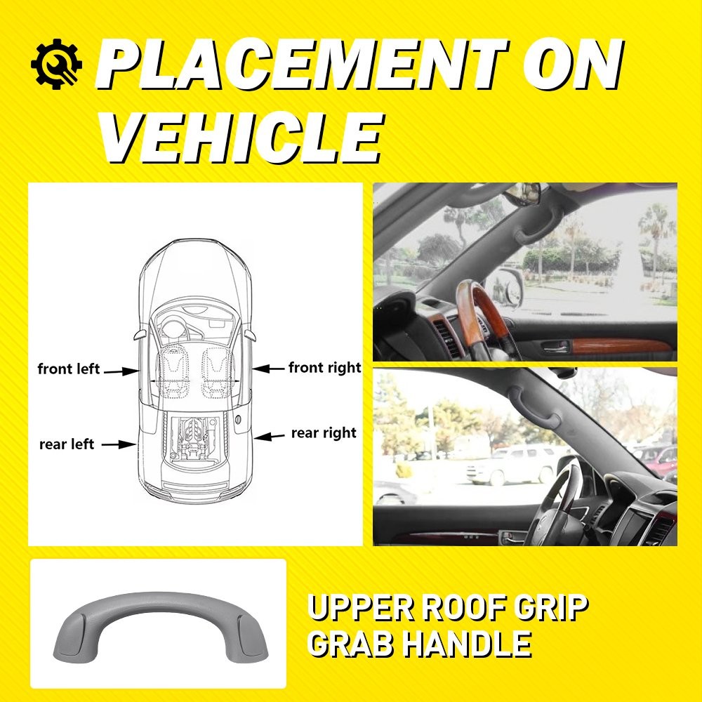 For 2003-2009 Toyota 4Runner 1PCS Gray Front Roof Pull Grab Handle Replacement