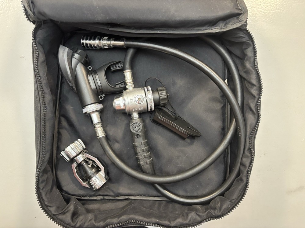 Poseidon first and second stage scuba regulator fits both yoke and DIN.
