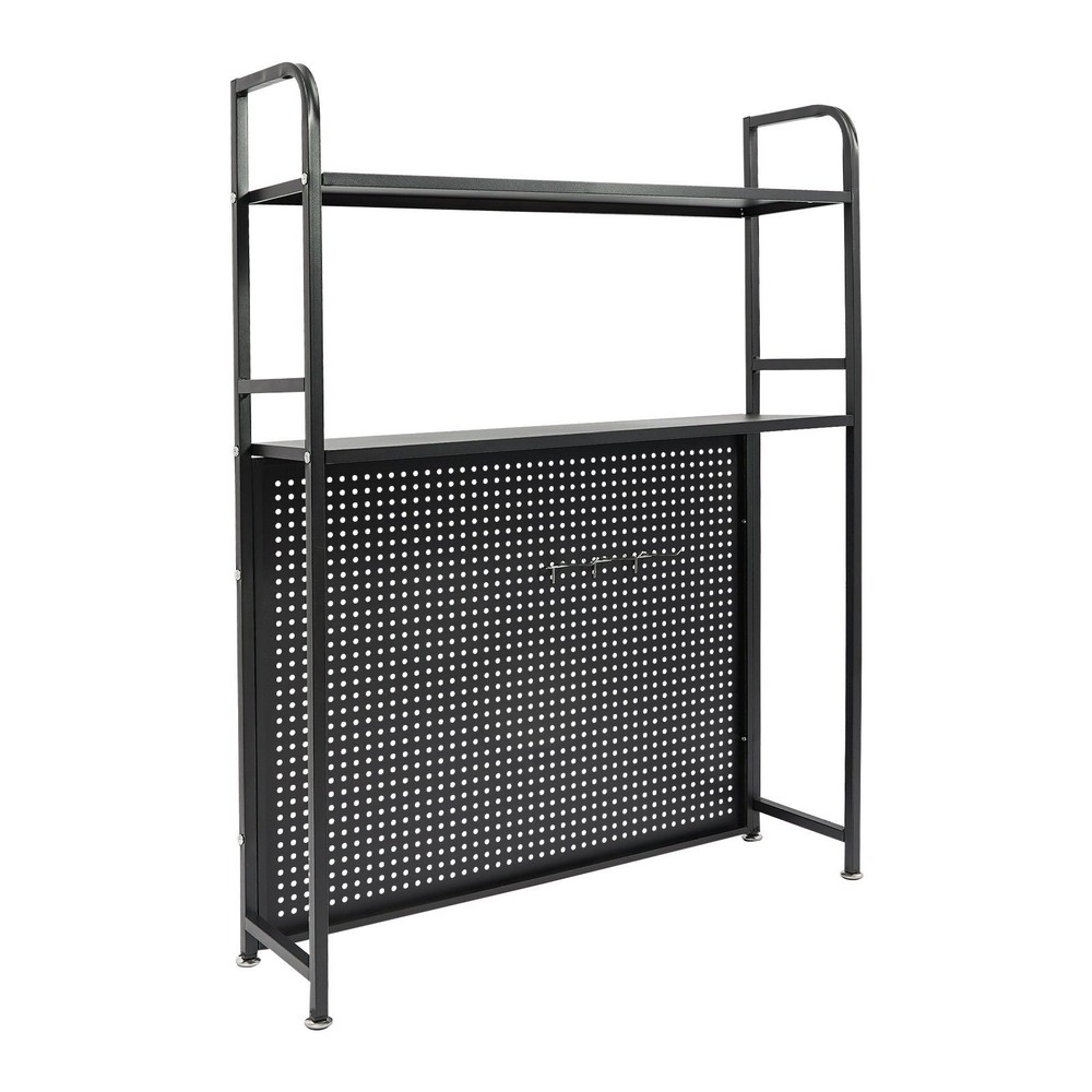2-Tier Desktop Shelf Bracket with Pegboard Tabletop Organizer Bookshelf Storage