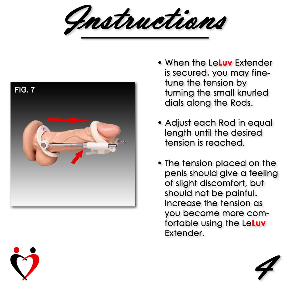 LeLuv SLIDER Penis Extender Replacement Base or Threaded Rod PAIRS