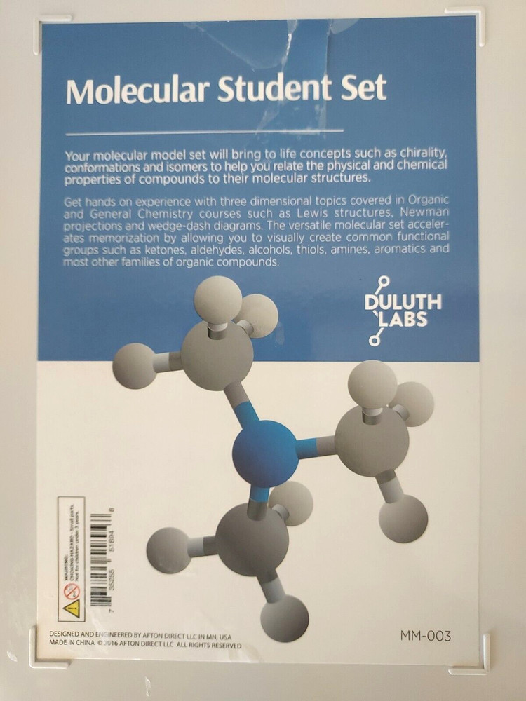 Lot 2 Molecular Student Sets Duluth Labs MM-003 & & Molecular Visions Model Kit