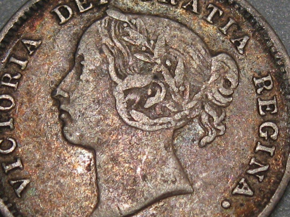 VF 1888 Silver 5¢ Cent CANADA. #100