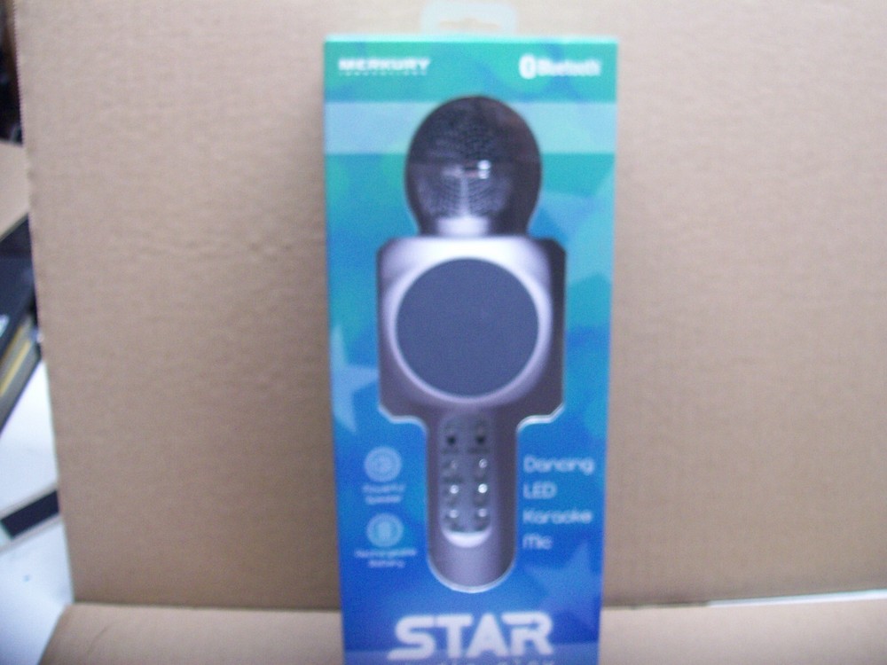 Dancing LED Karaoke Microphone Bluetooth Merkury innovations Star Studio Glow