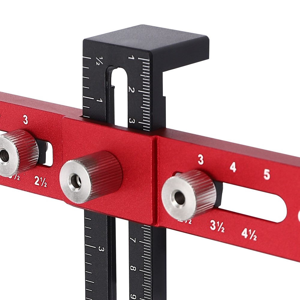 Drilling Positioning Guide Ruler Tool Adjustable Woodworking Drill Guide