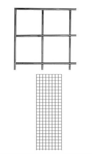Gridwall Panel 2' x 6' Grid Wall Wire Display Chrome Panel Steel