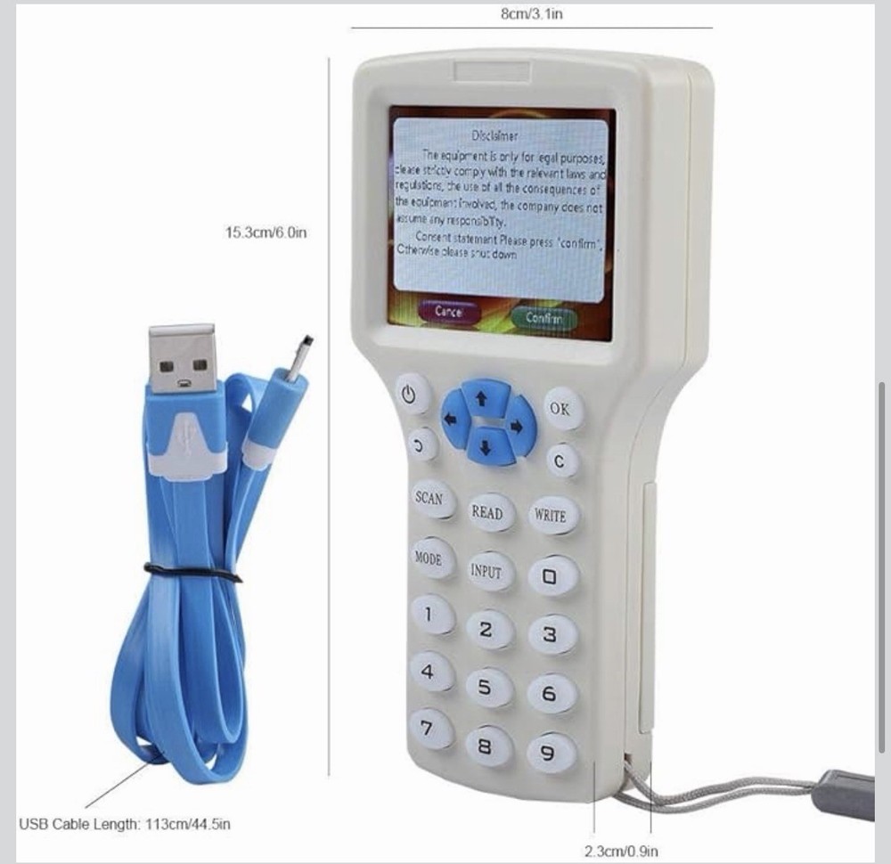 9 Frequency Handheld RFID Copier ID IC Reader Writer Duplicator NFC 125 kHz