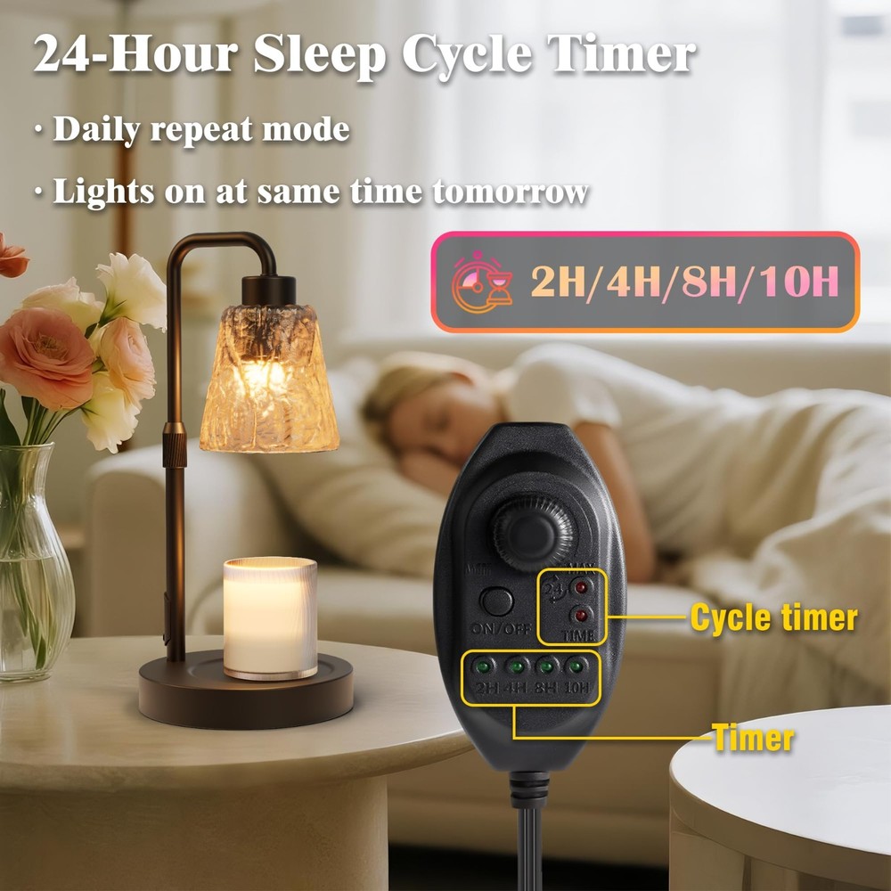 Candle Warmer Lamp with Timer. Foldable and Height adjustable.