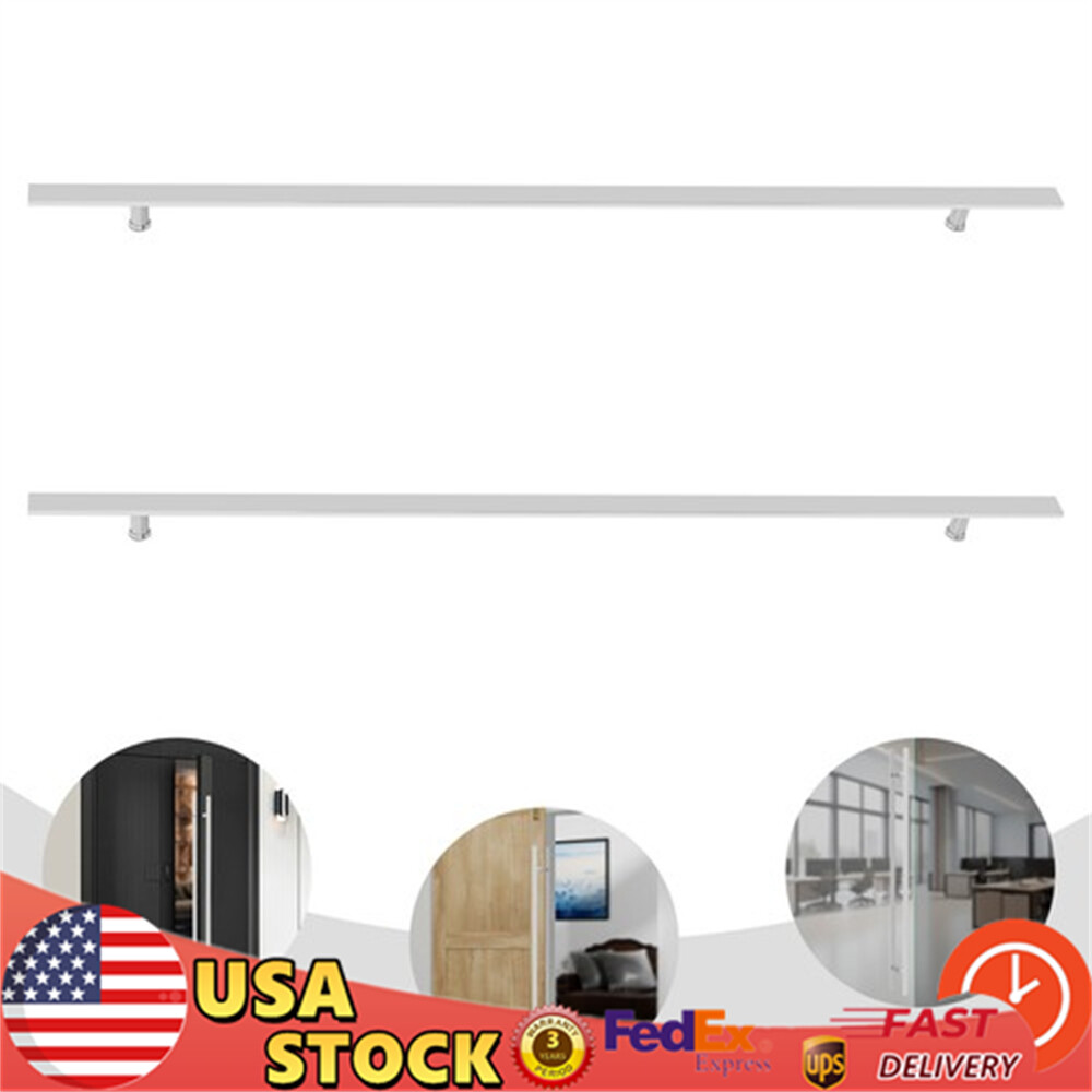 Push Pull Door Handle 58.66" Double Sided Door Handle Brushed Stainless Steel