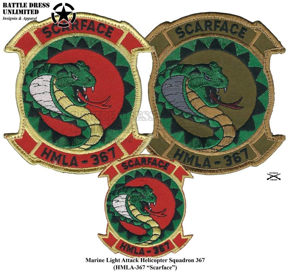 Light Attack Helicopter Squadron 367 Patch (HMLA-367 "Scarface")