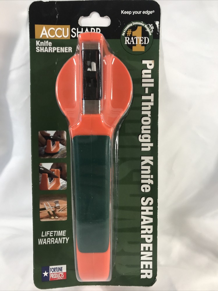 AccuSharp Pull-Through Knife Sharpener, Fine & Coarse, Orange/Green #039C