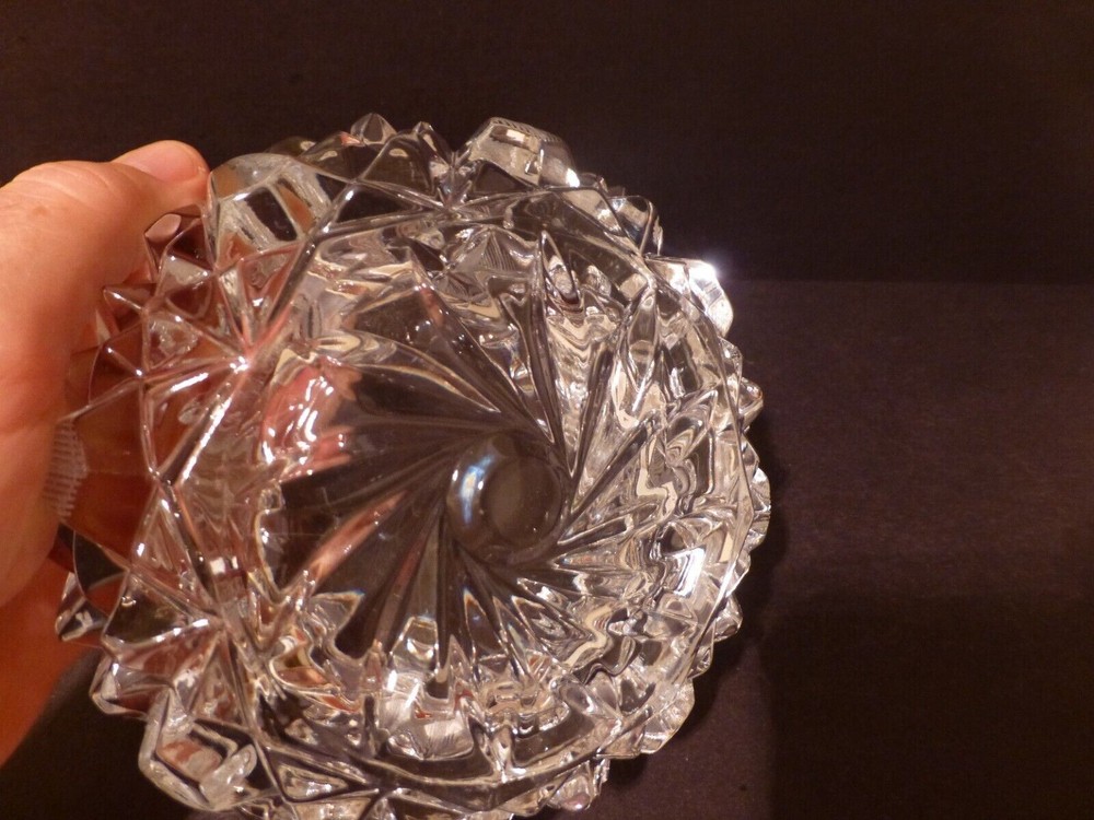 Vintage Heavy Crystal Ashtray, Pinwheel Design (ES)