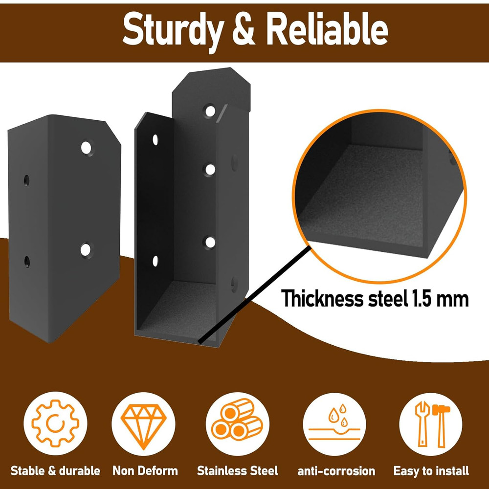 8 Pcs Deck Railing Bracket, 201 Stainless Steel 2 X 4 Deck Railing 30° Stair Con