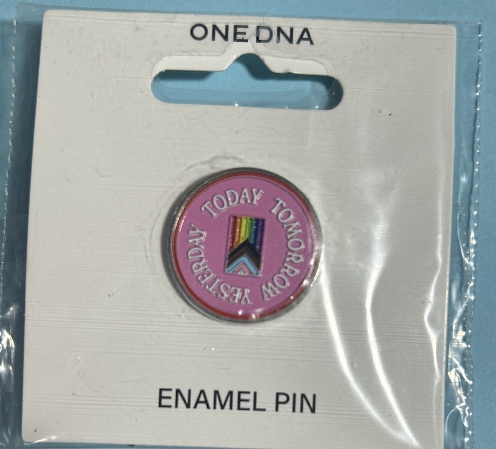 6 Different Pride Pins -Hearts, Stamps, Caution New in Package