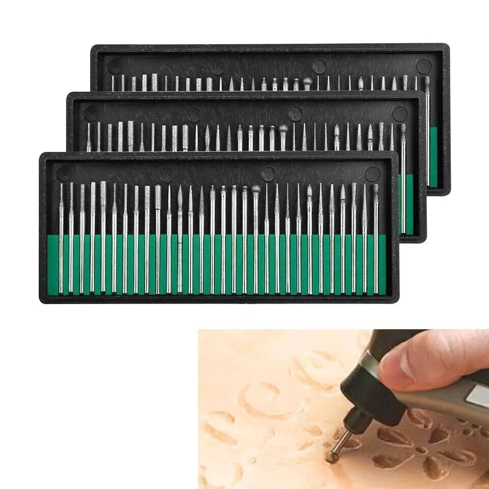 90PCS For Dremel Diamond Burr Bits Drill Set Rotary Multi Tool Accessories Kit