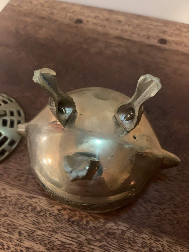 Brass Foo Dog Incense Burner Vintage 7”