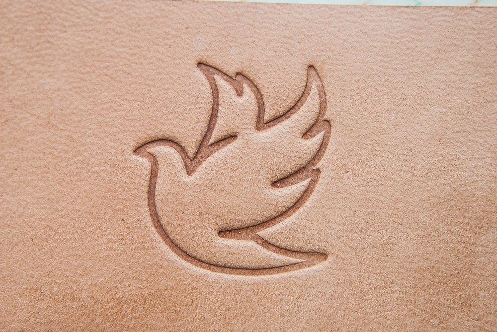 Leather stamp : bird 2 stamp - Delrin Material