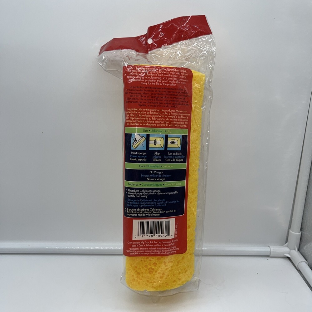 1-Quickie Type M Refill Microban Roller Sponge Mop, #058BCRMB New, Torn Package