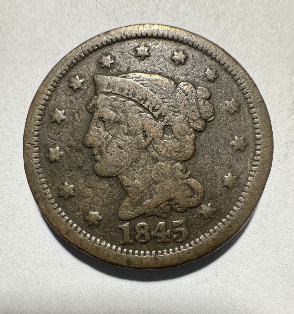 1845 Braided Hair Large Cent