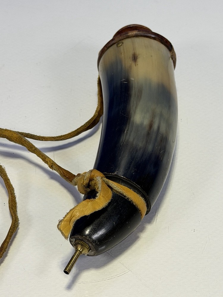 Vintage Powder Horn w/ Leather Strap
