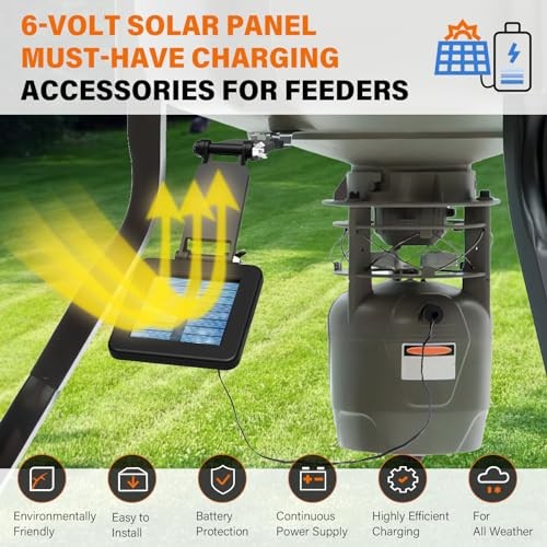 6V Solar Panel for Deer Feeder, Efficient Solar Panel Charger w/Adjustable