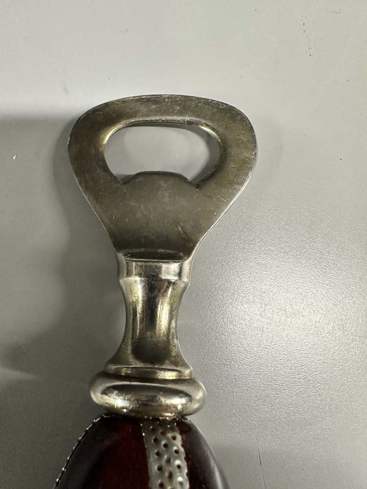 Vintage Glass Handle Bottle Opener Amber Ruby Barware Mid Century