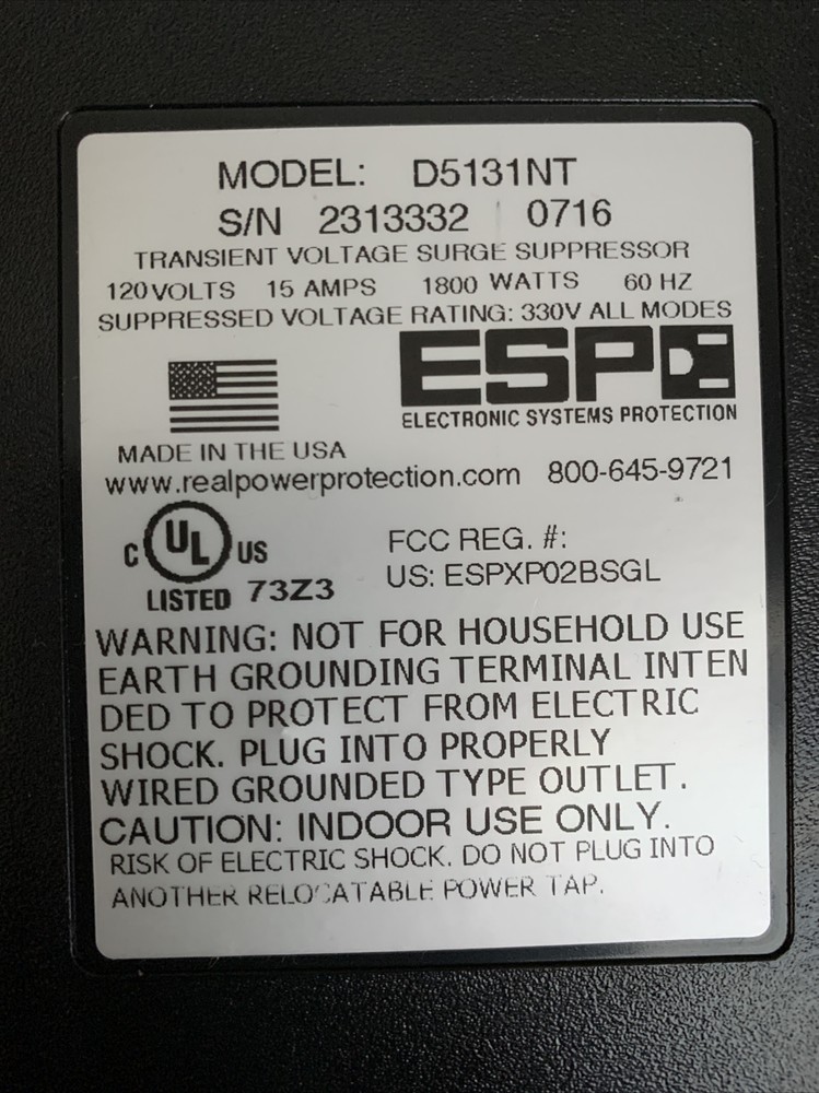 ESP Digital QC POWER Filter Protection – D5131NT