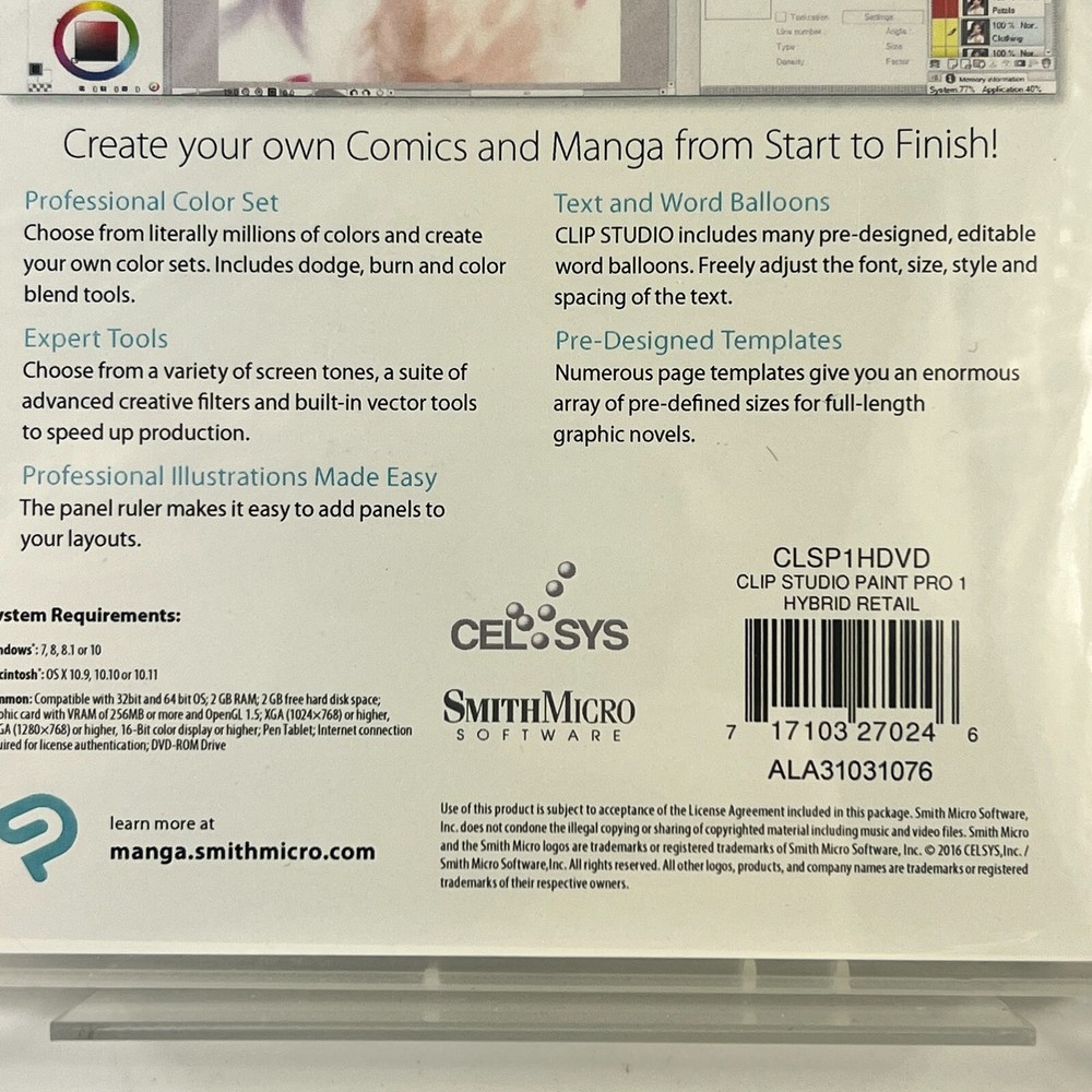 CLIP STUDIO PAINT PRO Full Version Windows and MAC (CD & Case) NEW *SEALED*