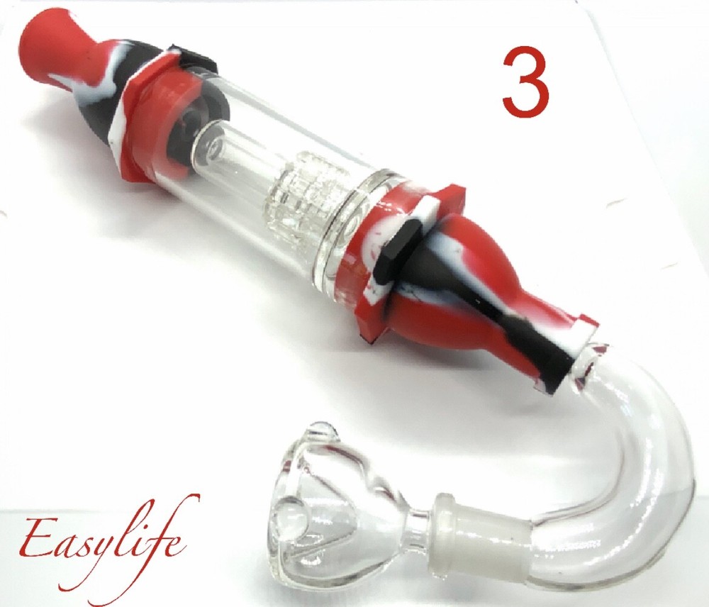 Hookah Water Pipe Smoking Glass And Silicone 7.5 Inches SAME DAY SHIP