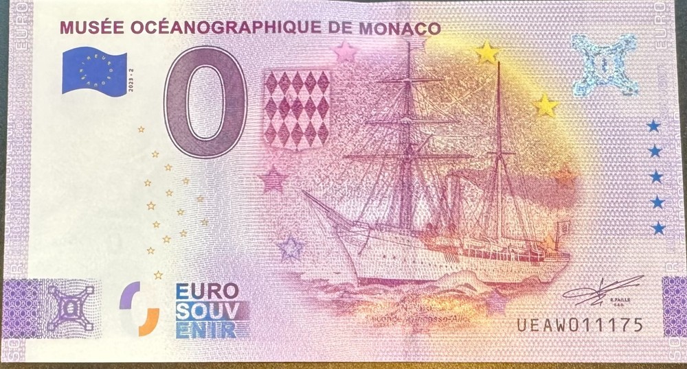 Monaco Zero Euro Oceanography Museum Banknote 2023 Uncirculated