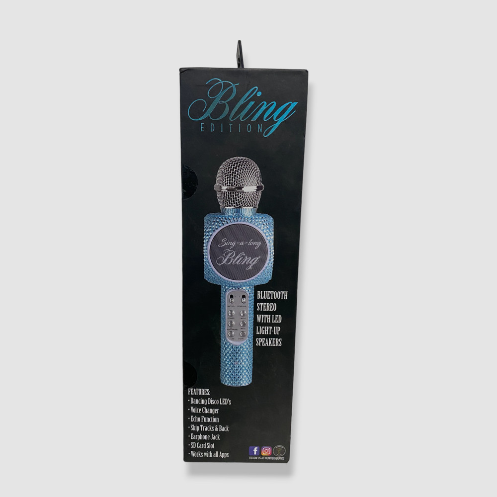 $55 Wireless Express Sing-along Blue Bling Karaoke Microphone Bluetooth Speaker
