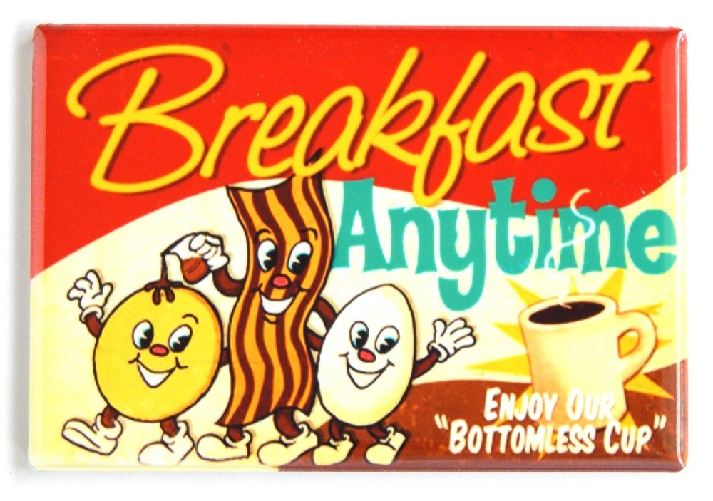 Bacon, Eggs, and Coffee FRIDGE MAGNET breakfast sign