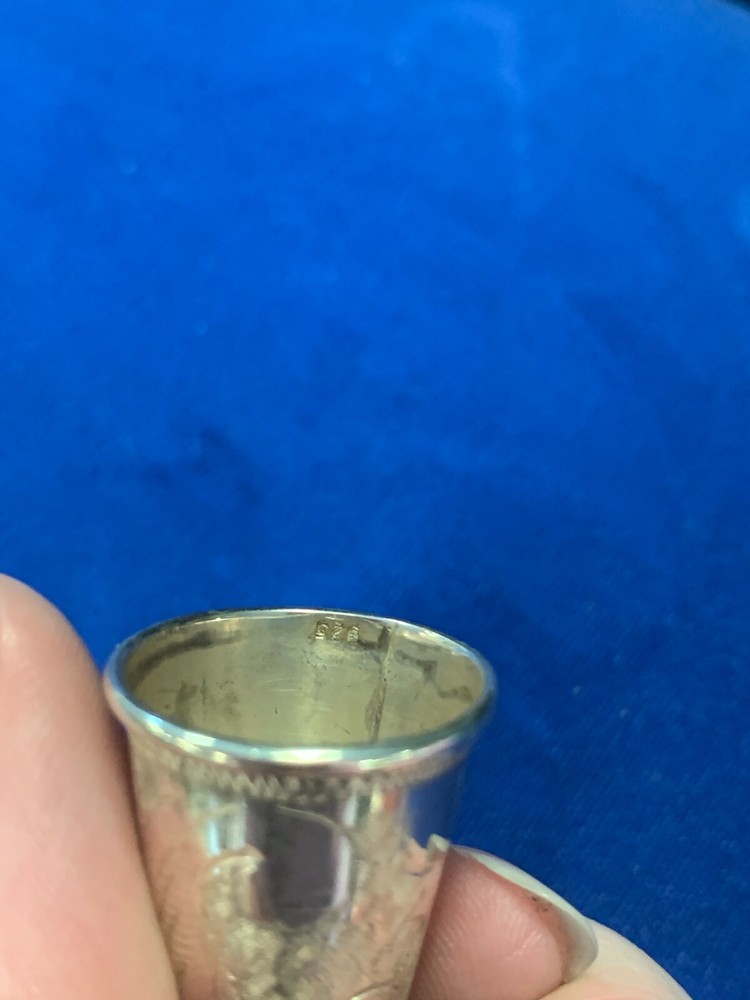 Vintage Sterling 925 Thimble with Etched Design