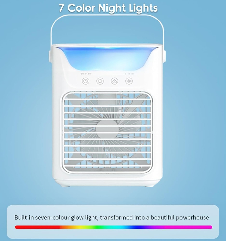 Compact Personal Air Cooler with Adjustable Speeds & USB Power for Home & Office