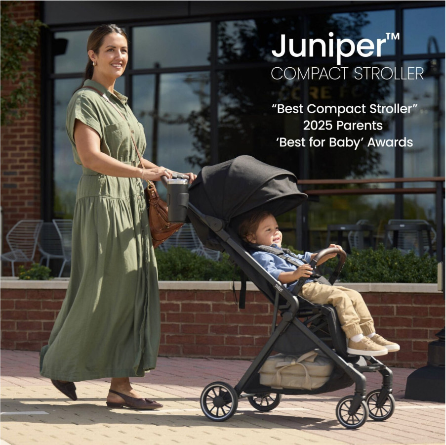 New Britax Juniper Compact Stroller FastPack RapidFold Cup Holder Raven Black