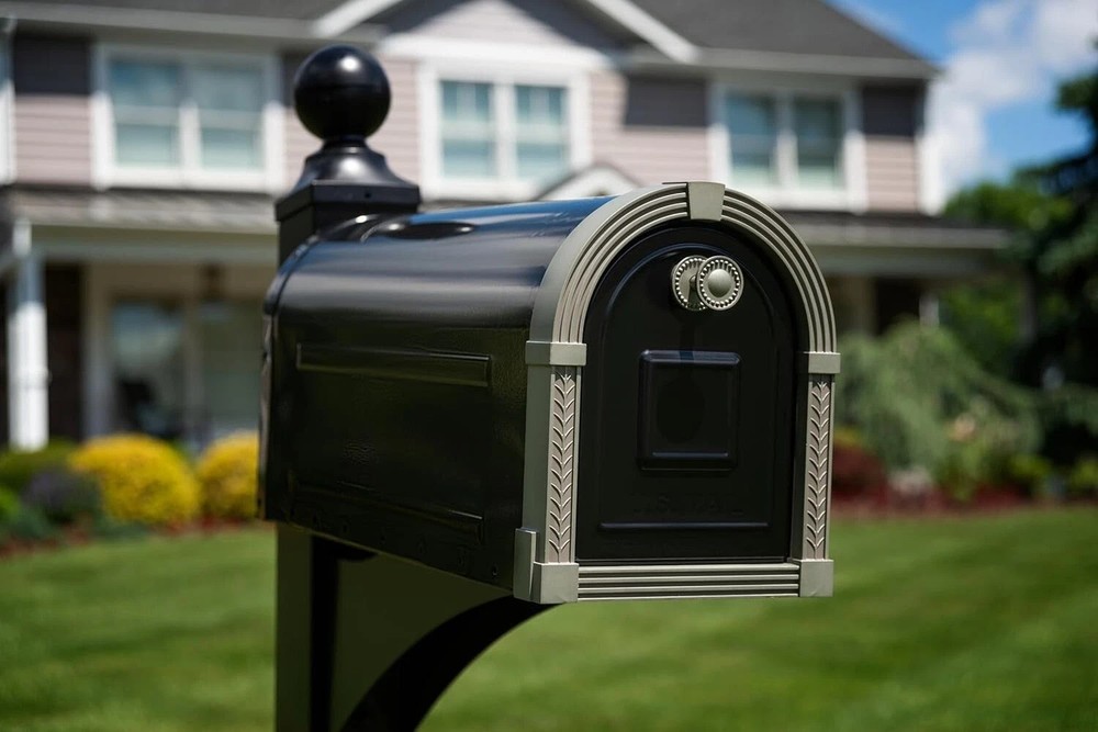 Landover Aluminum Mailbox Post, Black
