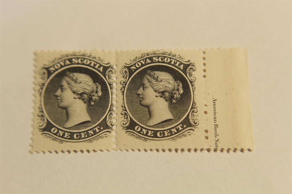 NOVA SCOTIA #8 NH PART IMPRINT PAIR MINT