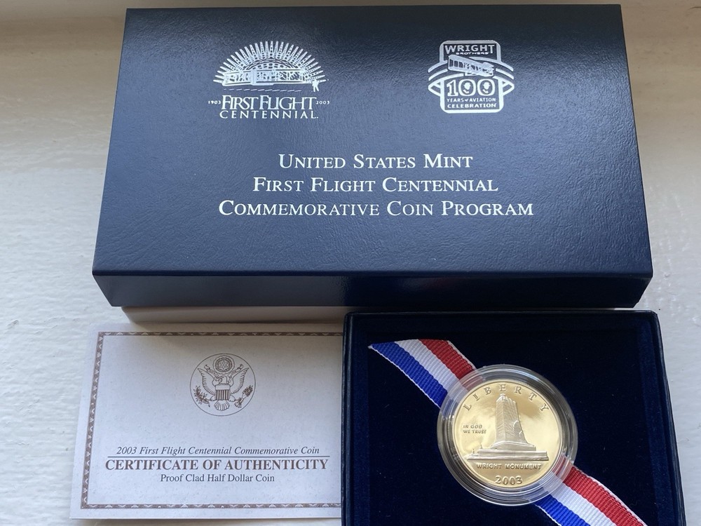 2003 First Flight Centennial Commemorative Half Dollar – Clad Proof (OGP & COA)