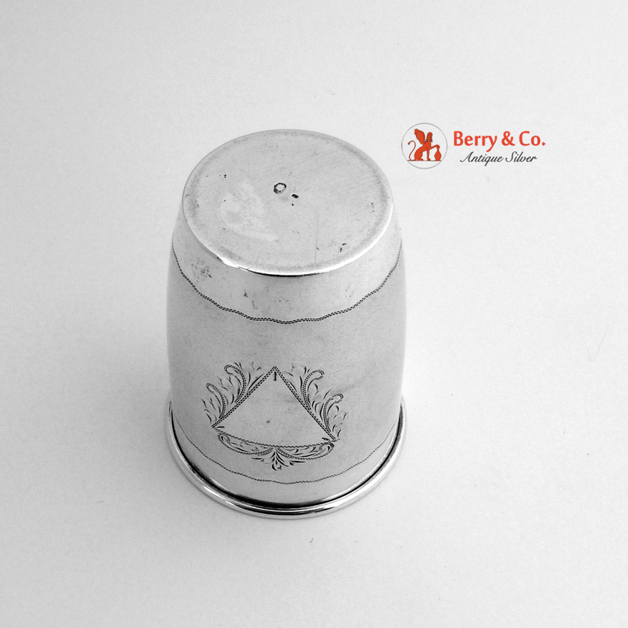 Austrian Silver Beaker Triangular Engravings 1920